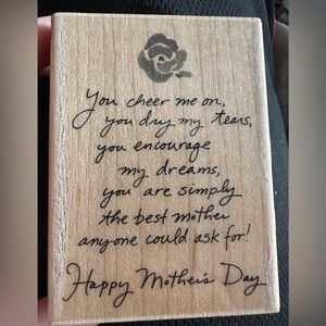 Inkadinkado Rubber Stamp 60-00766 Happy Mother’s Day, New